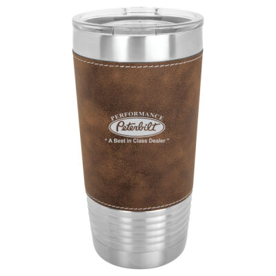 PPBLT - 20 oz. Laserable Leatherette Polar Camel Tumbler with Clear Lid Thumbnail